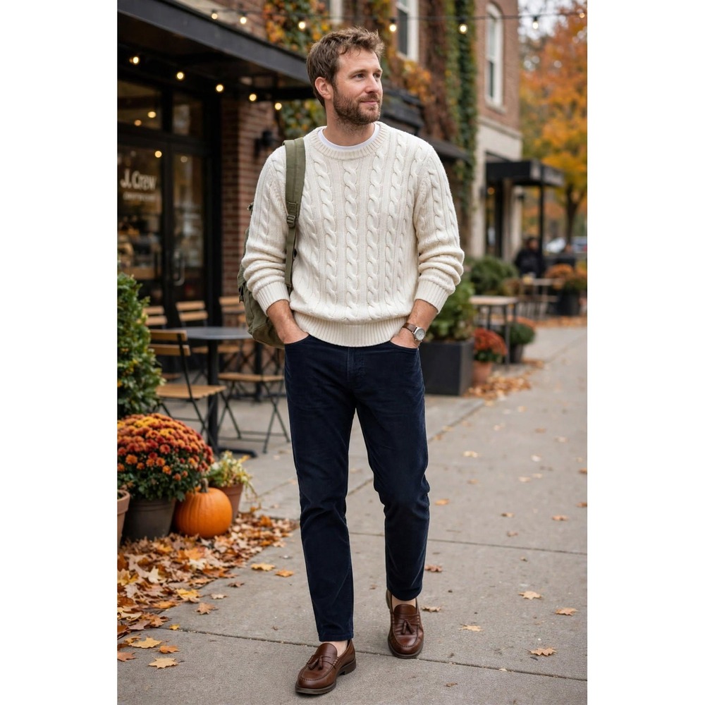 J. Crew Mens 35x32 484 Slim Fit Corduroy Pants Navy Blue Straight Cut Trousers